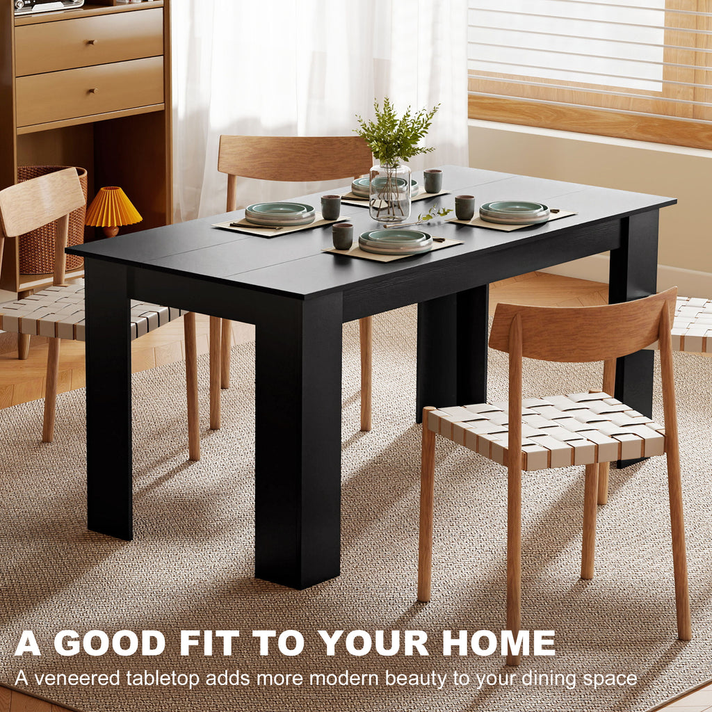 47" Kitchen Table for 4-6 People, Dining Table with Wood Effect for Dining Room, Oak