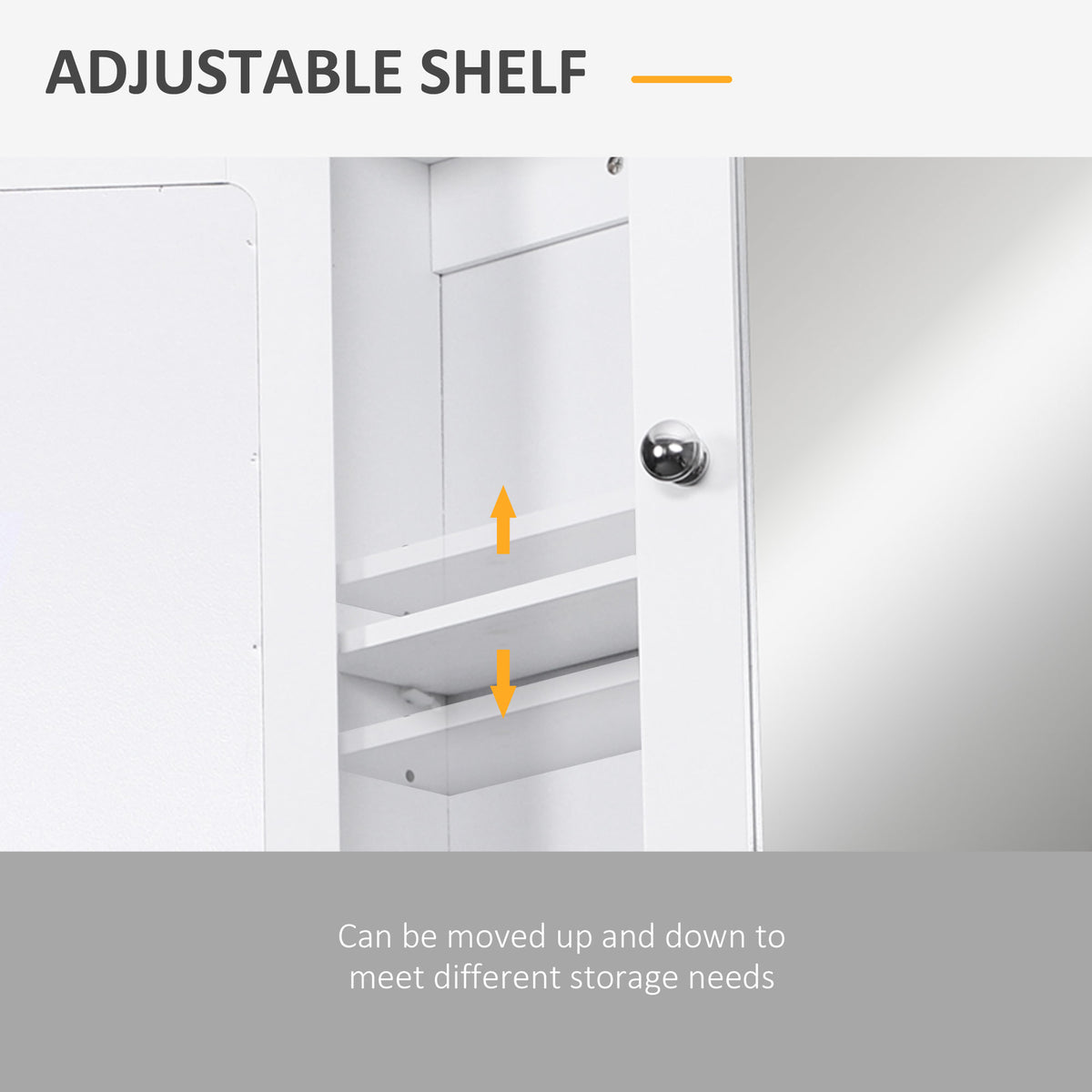 Medicine Cabinet, Wall-Mounted Bathroom Mirror Cabinet with Double Doors, Open Shelf, and Adjustable Shelf, Modern Bathroom Wall Cabinet, White