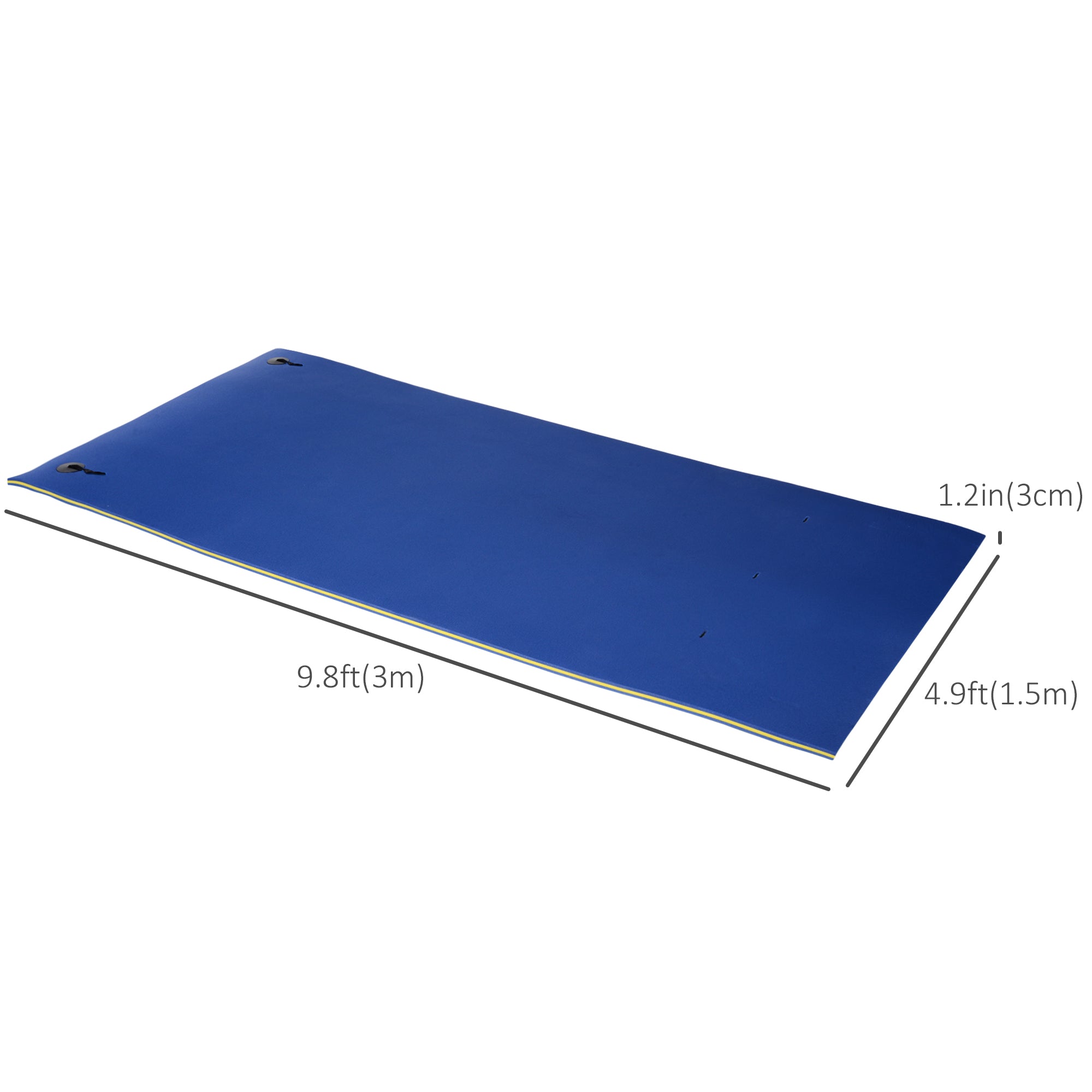 10' x 5' Roll-Up Pool Float Pad for Lakes, Oceans, & Pools, Water Mat for Playing, Relaxing & Recreation, Yellow