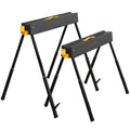 Mitre Saw Stands, Sawhorses with Height Adjustable Legs, 2x4 Bracket, Carry Handle, Black