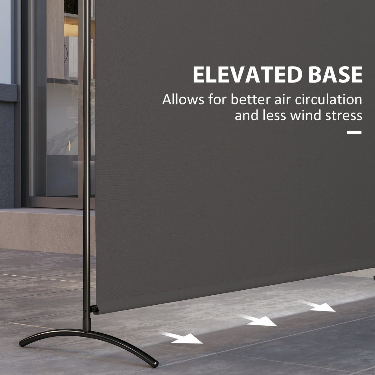 Single Panel Room Divider, UV30+ Privacy Screen, Indoor Outdoor Privacy Panel with Stable Base, Dark Grey