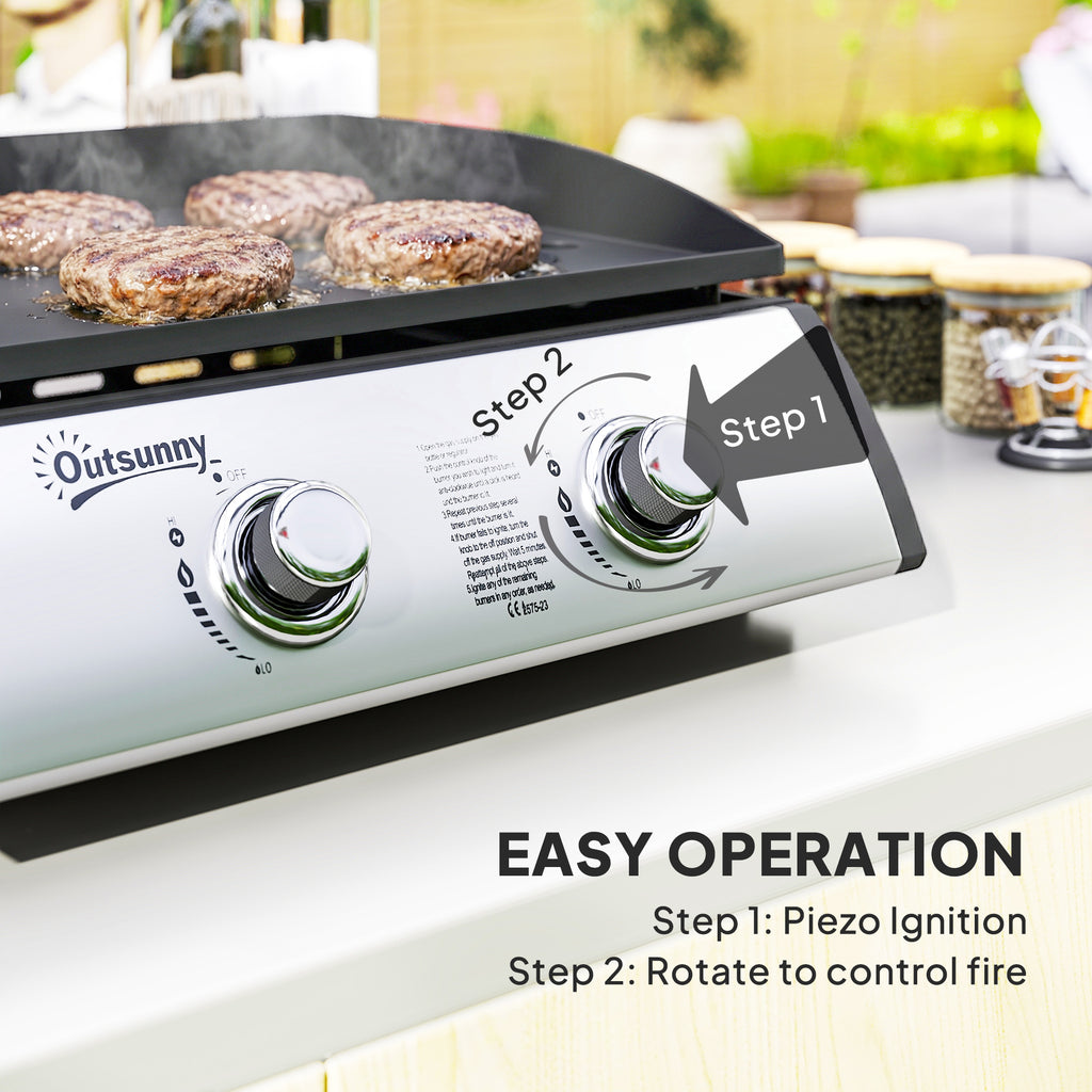 3 ባርነር ፈሳሲ ጋዝ ግሪል፣ ተንቀሳቓሲ ጠረጴዛ ላዕሊ ባርበኪዩ ግሪል፣ ንካምፕ፣ ፒክኒክ፣ ብሩር ቀለም