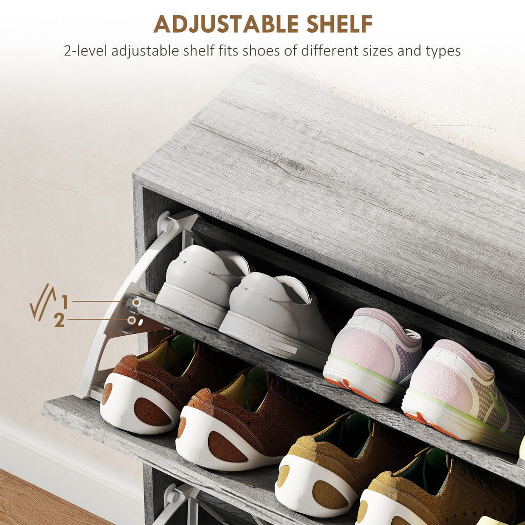 Shoe Storage Cabinet with 3 Flip Drawers, Narrow and Slim, 12 Pair of Shoes Organizer for Hallway, Entryway