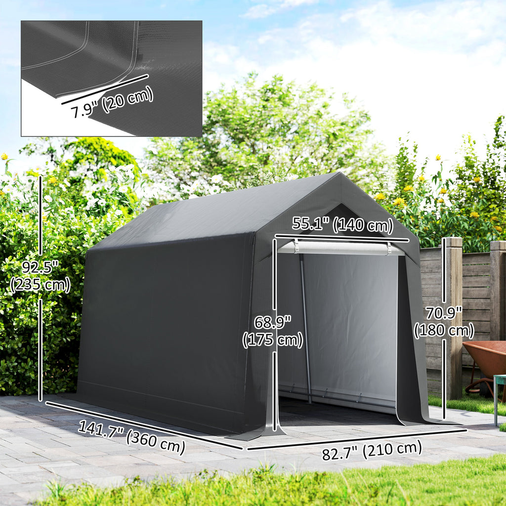 10' x 10' ደጋፊ መኪና ሓደ ኣብ ወጻኢ መደበር መደበር ብሮል-ኣፕ ዝኾነ መደበር ንሞተርሳይክል፣ ብስክሌት፣ ኣትክልቲ መሳርሒታት፣ ጸሊም ግራጫ