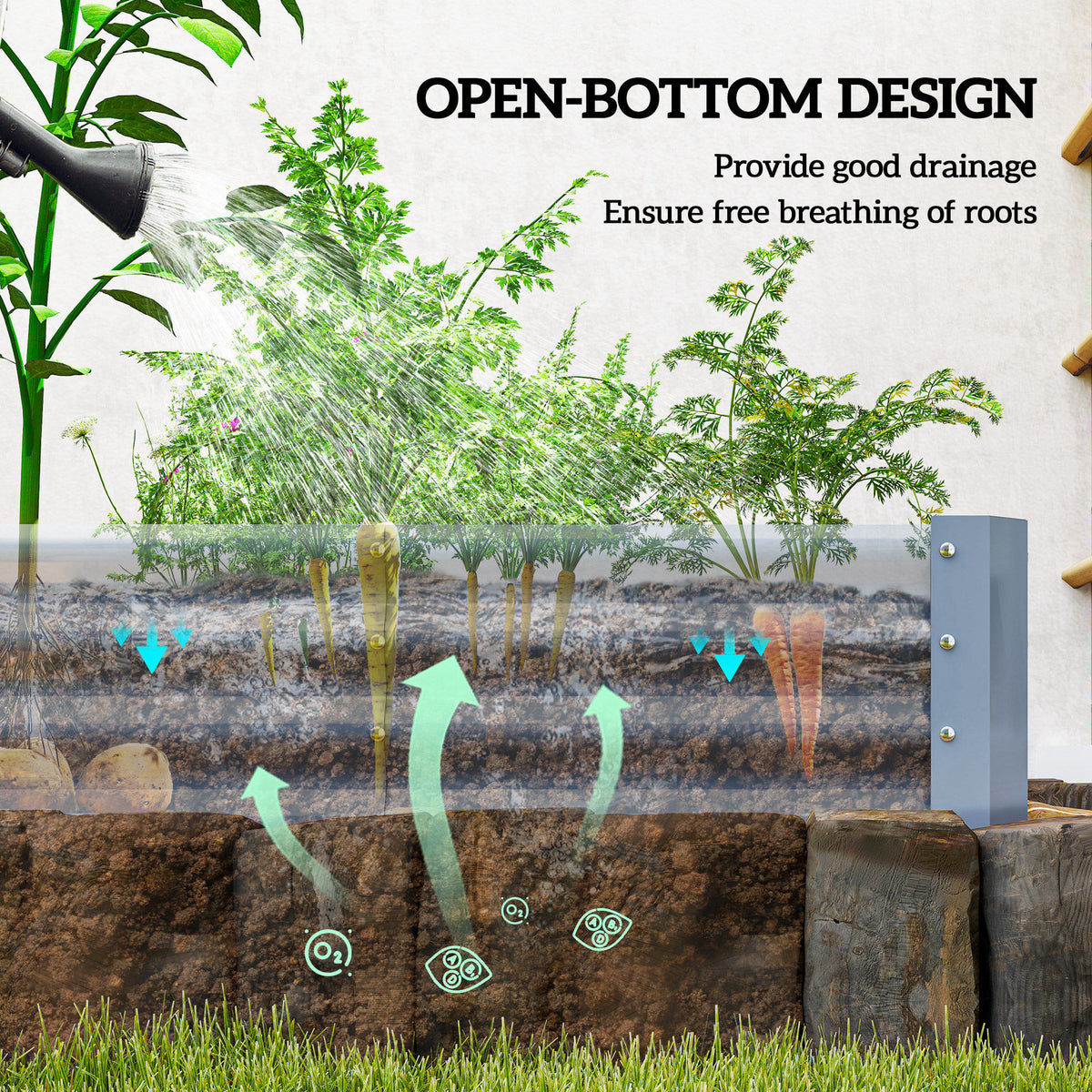 6 x 3 x 1ft Galvanized Raised Garden Bed, Reinforced Outdoor Planter Box with Open Bottom, Silver