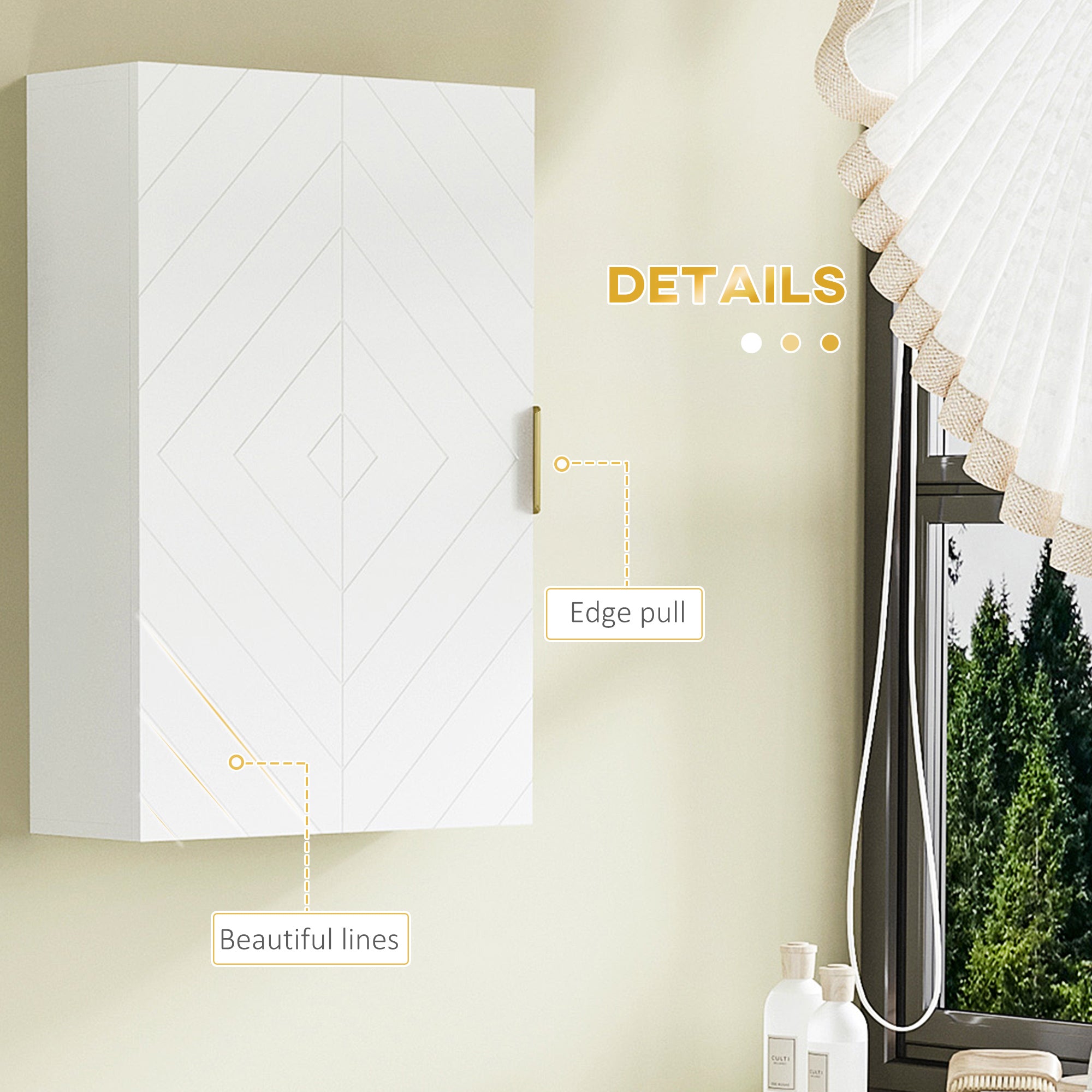 2-Piece Bathroom Storage Cabinet Set, Bathroom Cabinets with Adjustable Shelves, Free Standing, Wall-Mounted, White