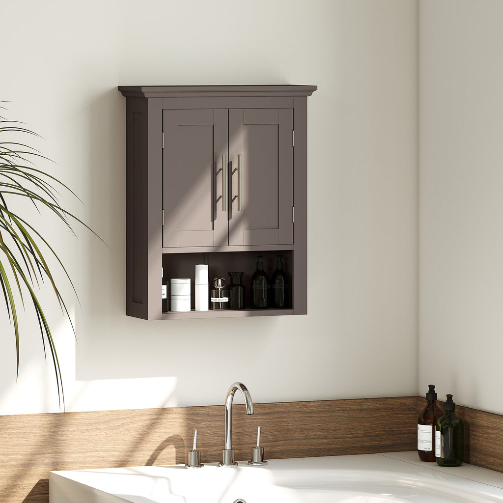 Bathroom Wall Cabinet, Medicine Cabinet, Toilet Storage Cabinet with Shelf for Living Room and Entryway, White