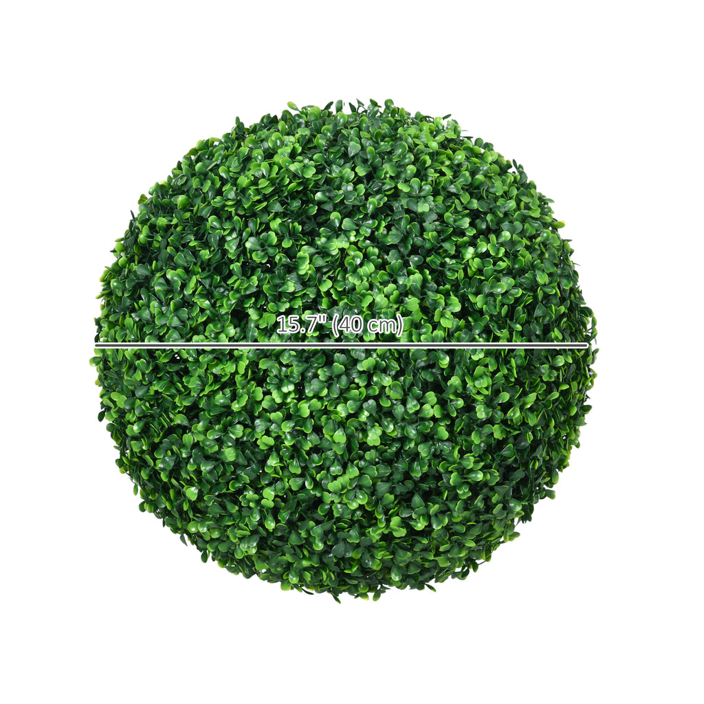 2 Pack Artificial Tree Boxwood Topiary Balls, 15.7 Inch