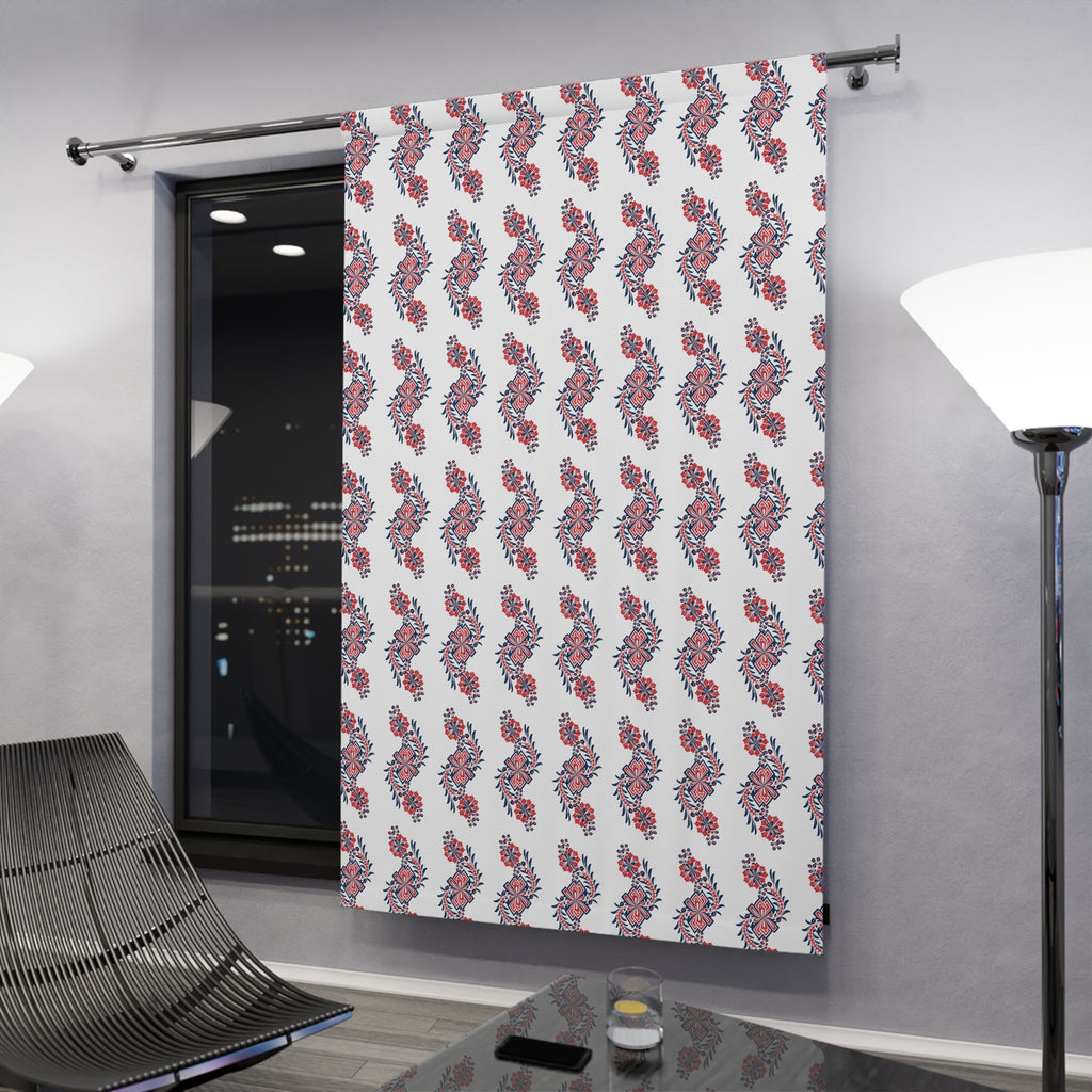 Paisley Floral Window Curtain — Single Panel Decorative Drapery