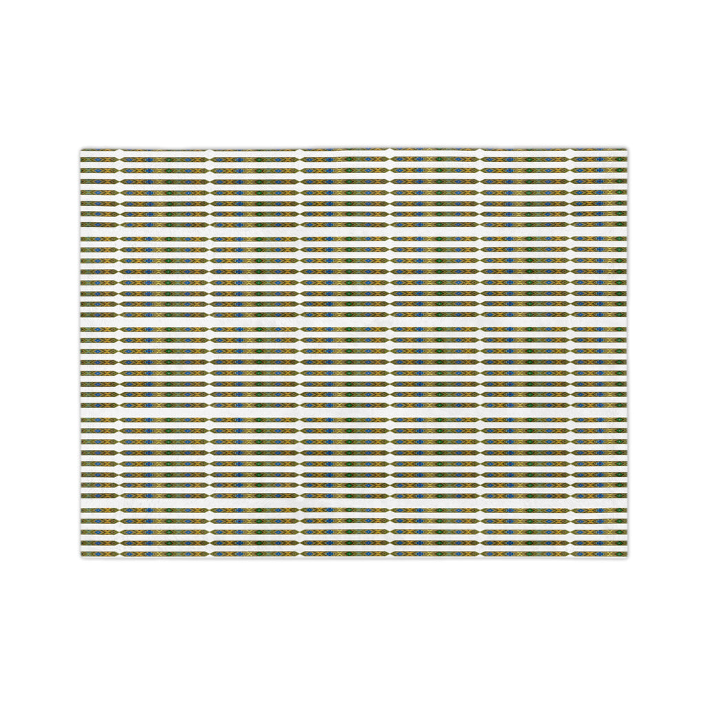 Velveteen Microfiber Blanket — Retro Stripe Plaid Throw (Mustard, Navy)