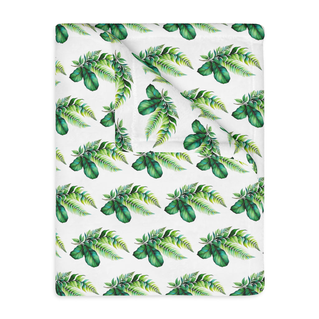 Tropical Banana Leaf Velvet Blanket — Soft Two-Sided Microfiber Throw