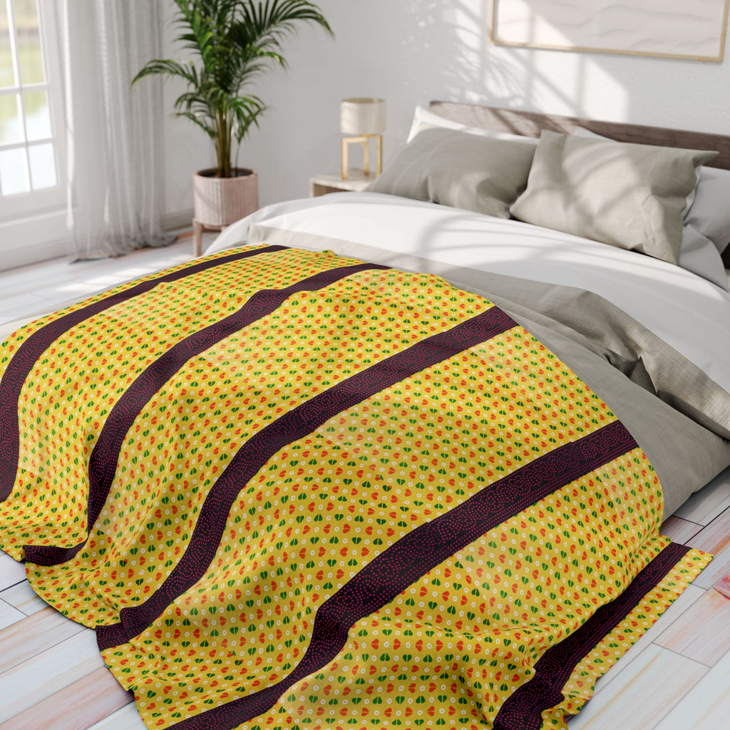 Arctic Fleece Blanket — Yellow Stripe Cozy Throw