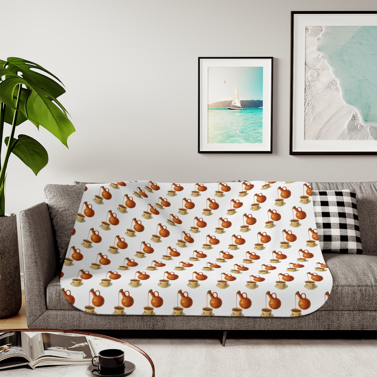 Sherpa Blanket — Cozy Autumn Pumpkin Pattern Throw for Fall & Thanksgiving