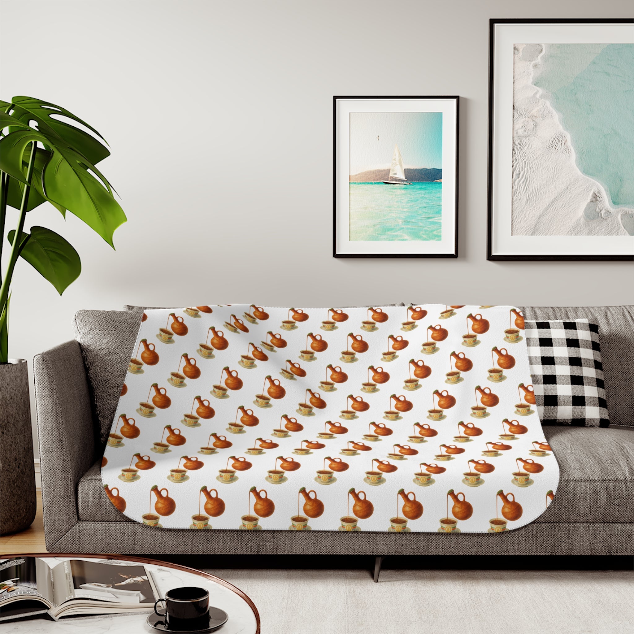 Sherpa Blanket — Cozy Autumn Pumpkin Pattern Throw for Fall & Thanksgiving
