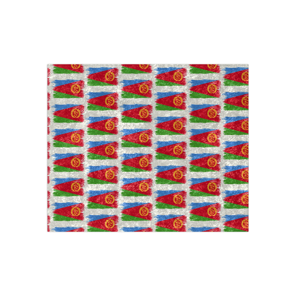 Crushed Velvet Blanket — Festive Red & Green Pennant Pattern Throw
