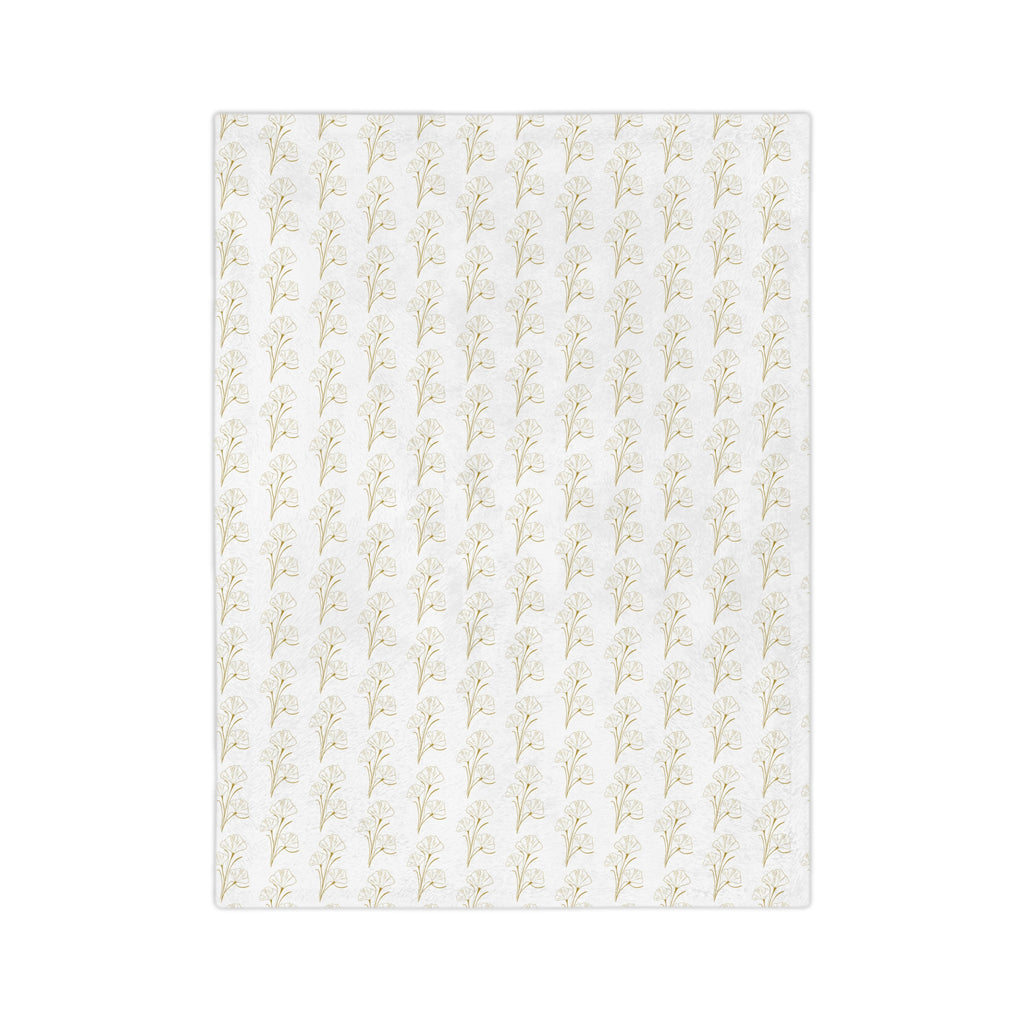 Botanical Gold Pattern Velveteen Microfiber Blanket