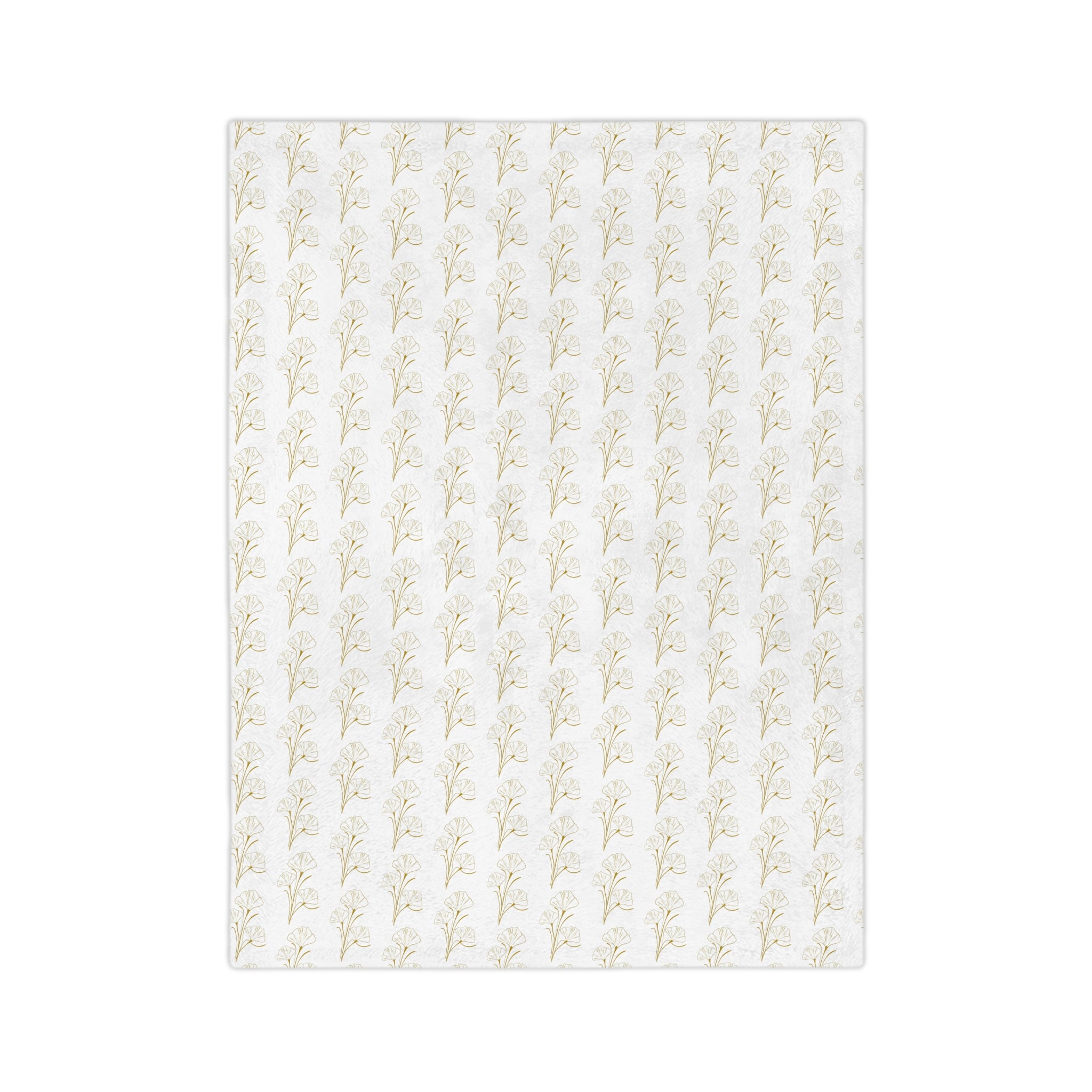Botanical Gold Pattern Velveteen Microfiber Blanket