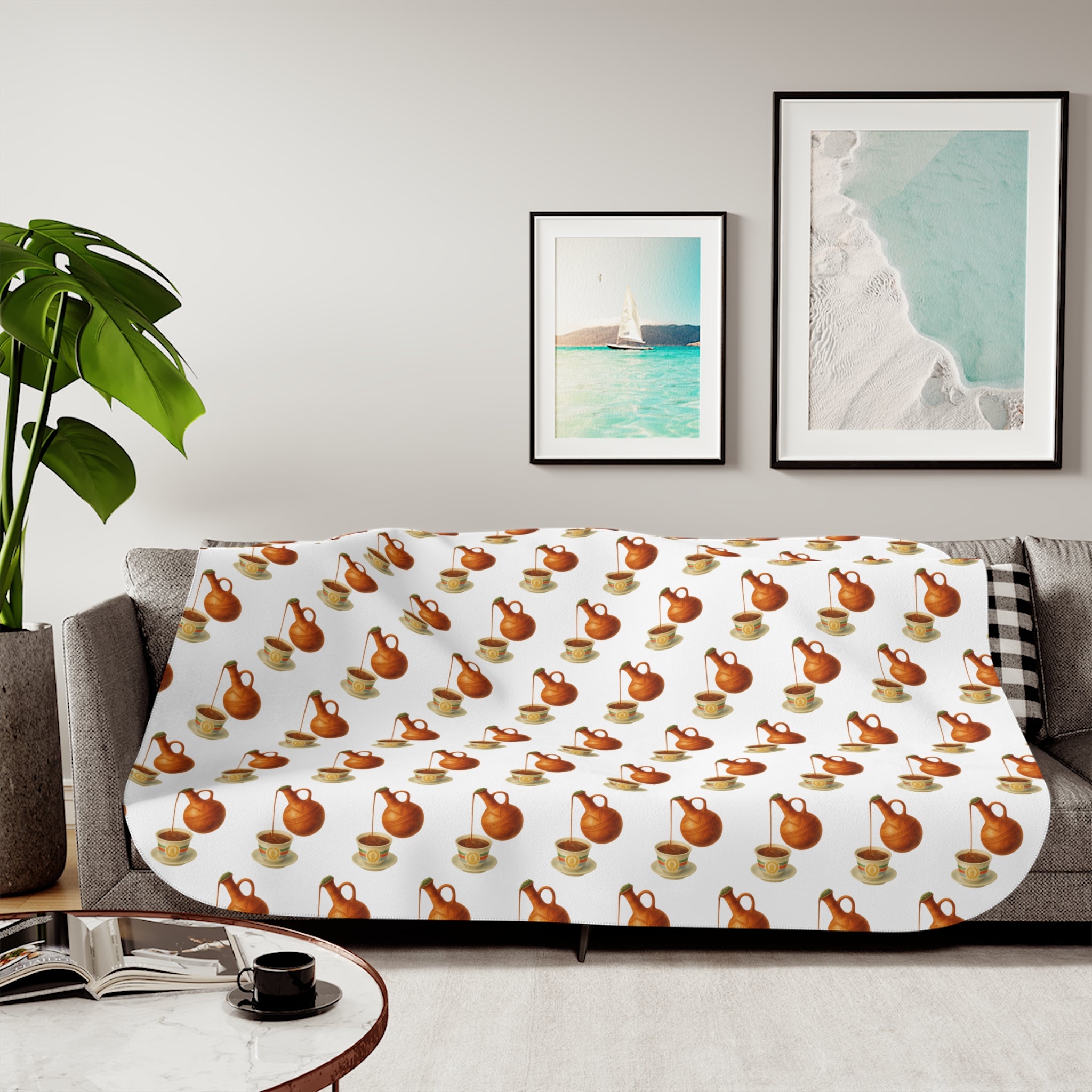 Sherpa Blanket — Cozy Autumn Pumpkin Pattern Throw for Fall & Thanksgiving