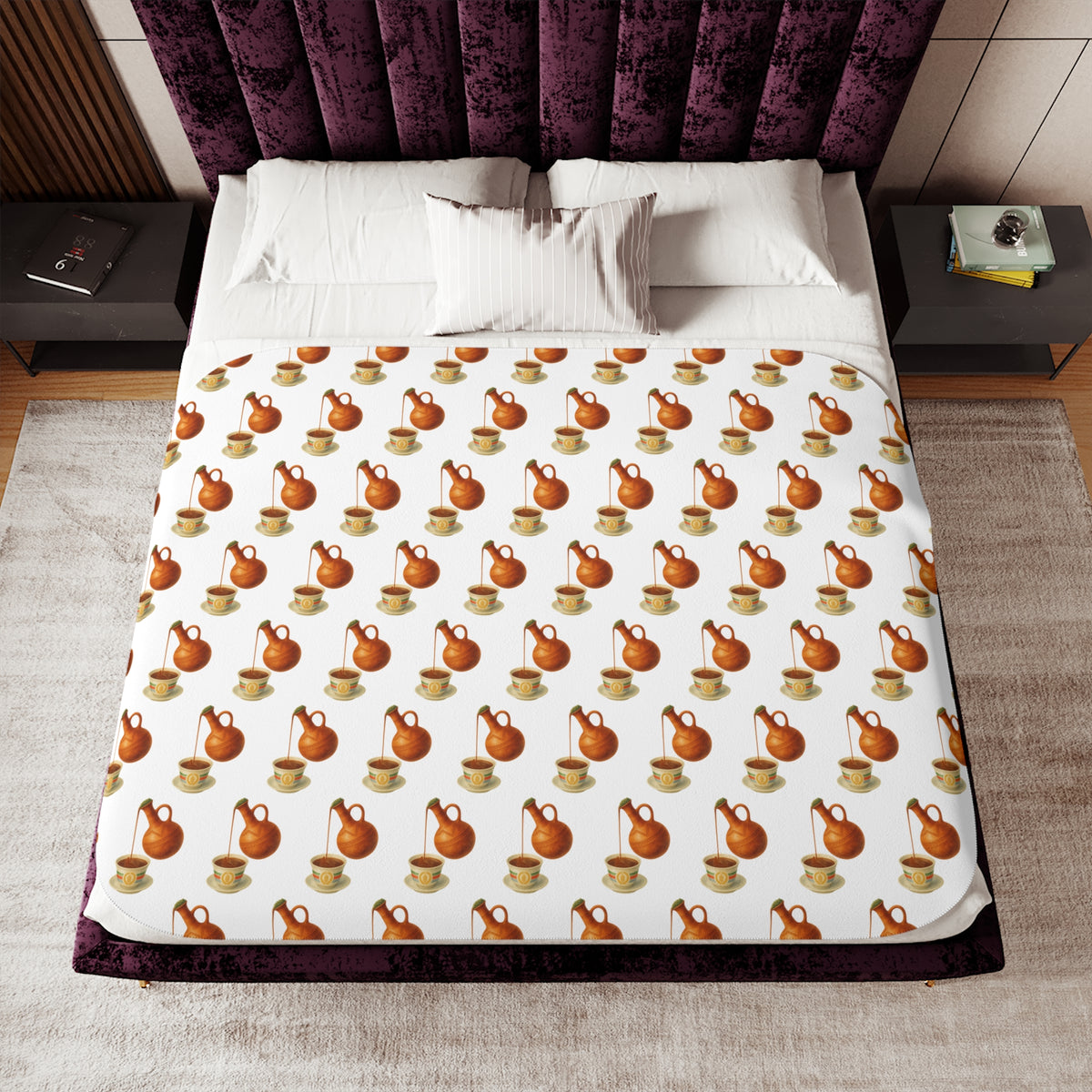 Sherpa Blanket — Cozy Autumn Pumpkin Pattern Throw for Fall & Thanksgiving