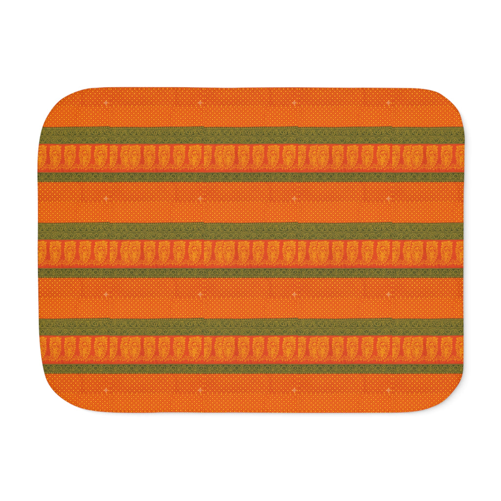 Sherpa Blanket — Cozy Orange Striped Throw for Fall & Cabin Decor