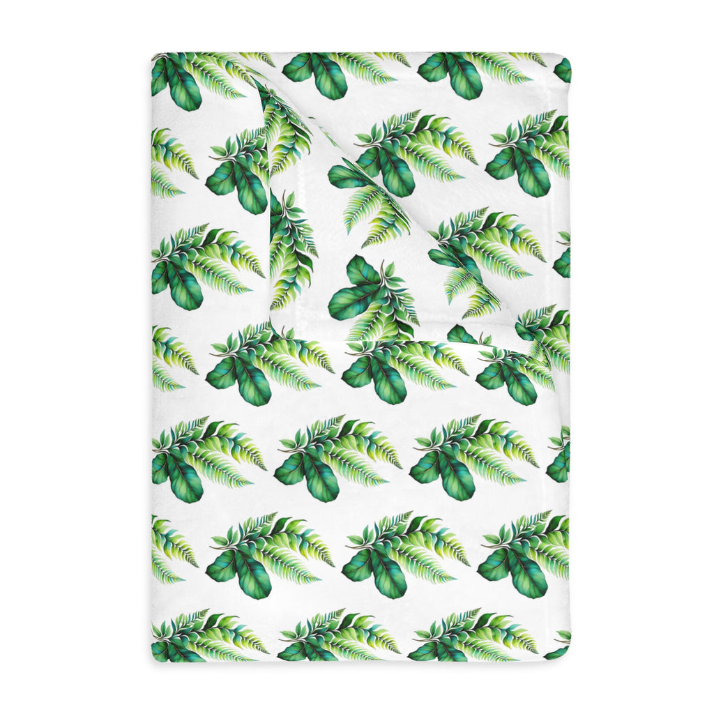 Tropical Banana Leaf Velvet Blanket — Soft Two-Sided Microfiber Throw