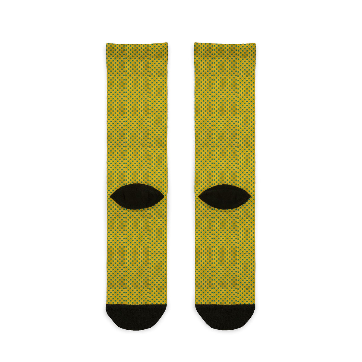 Yellow Dotted Sublimation Crew Socks – Lightweight Athletic Crew Socks