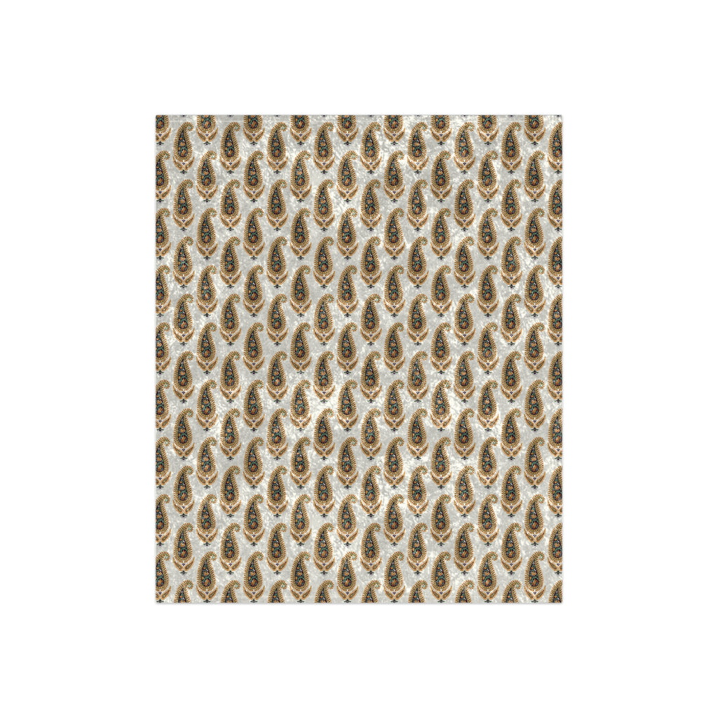 Crushed Velvet Blanket — Gold Paisley Luxe Throw