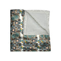 Crushed Velvet Blanket — Luxe Boho Teal & Gold Patterned Throw