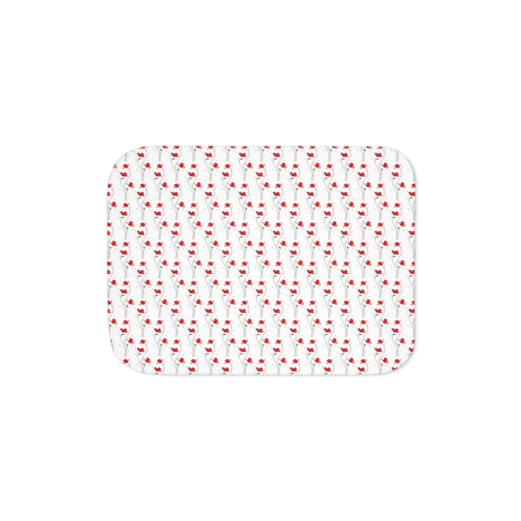 Valentine Heart Pattern Sherpa Blanket – Cozy Reversible Throw