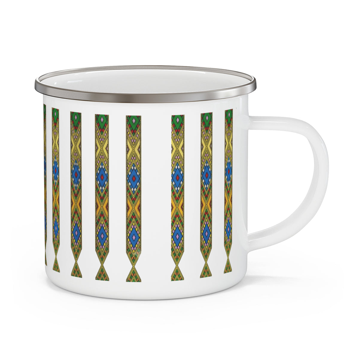 Enamel Mug — Tribal Arrow Pattern Camping Cup