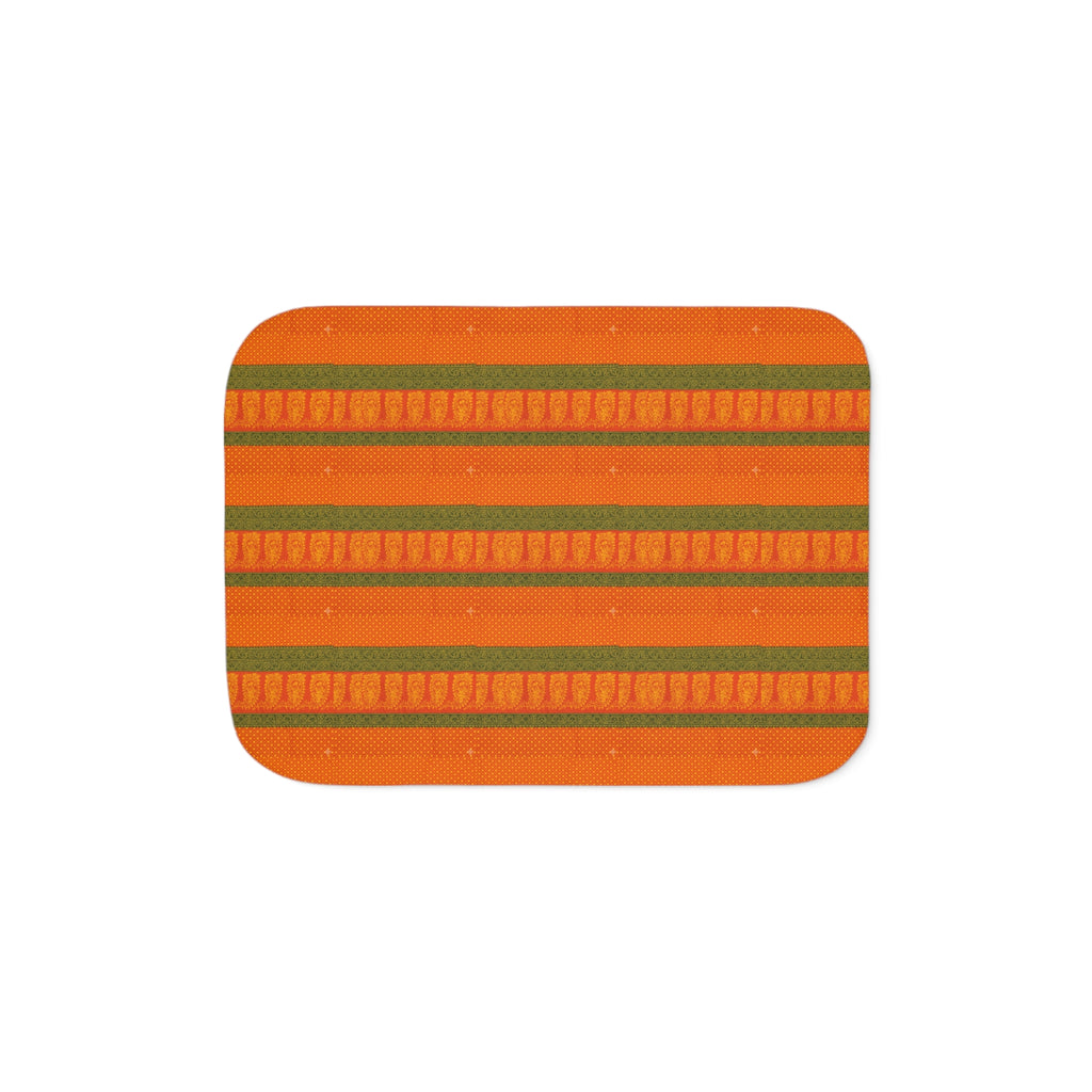 Sherpa Blanket — Cozy Orange Striped Throw for Fall & Cabin Decor