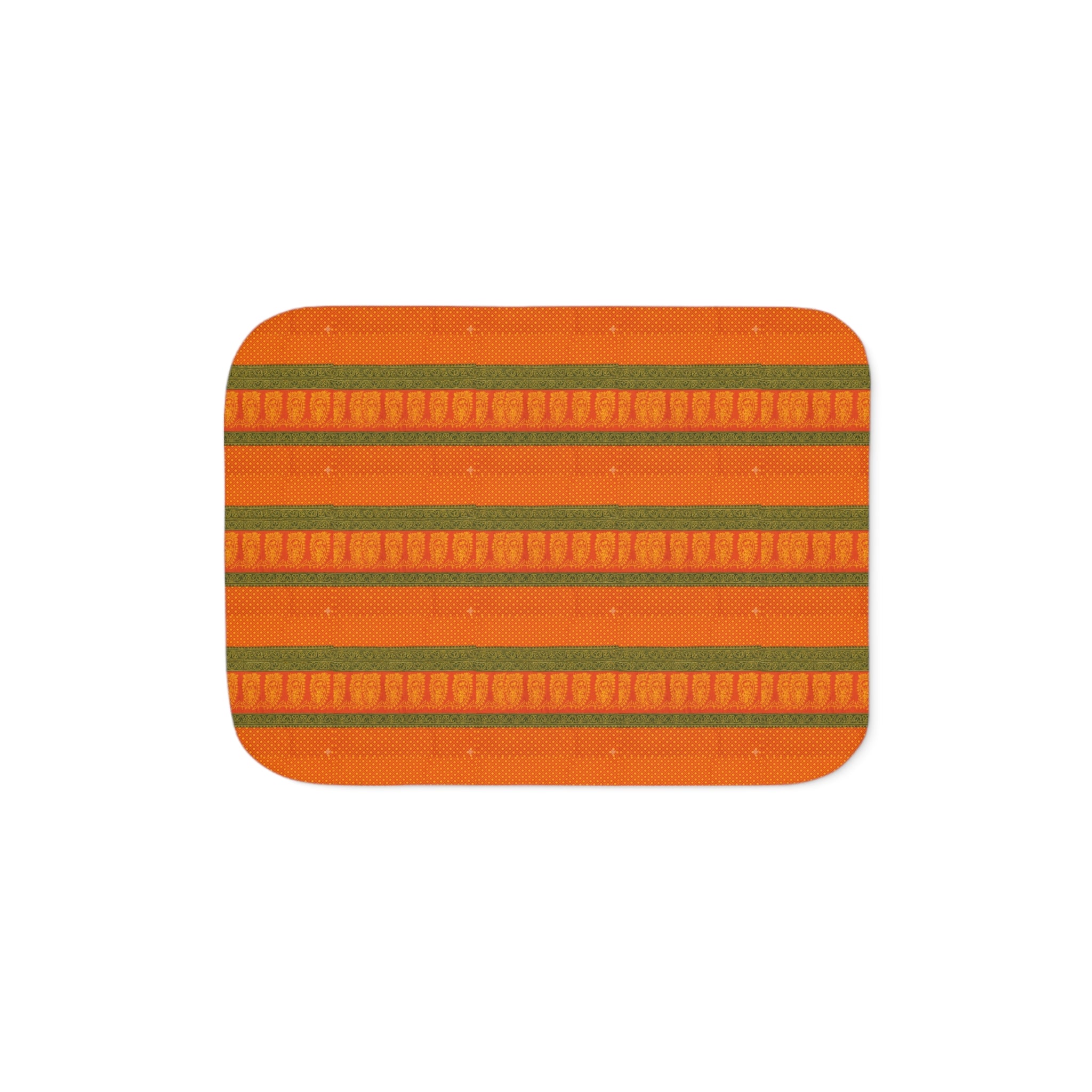 Sherpa Blanket — Cozy Orange Striped Throw for Fall & Cabin Decor