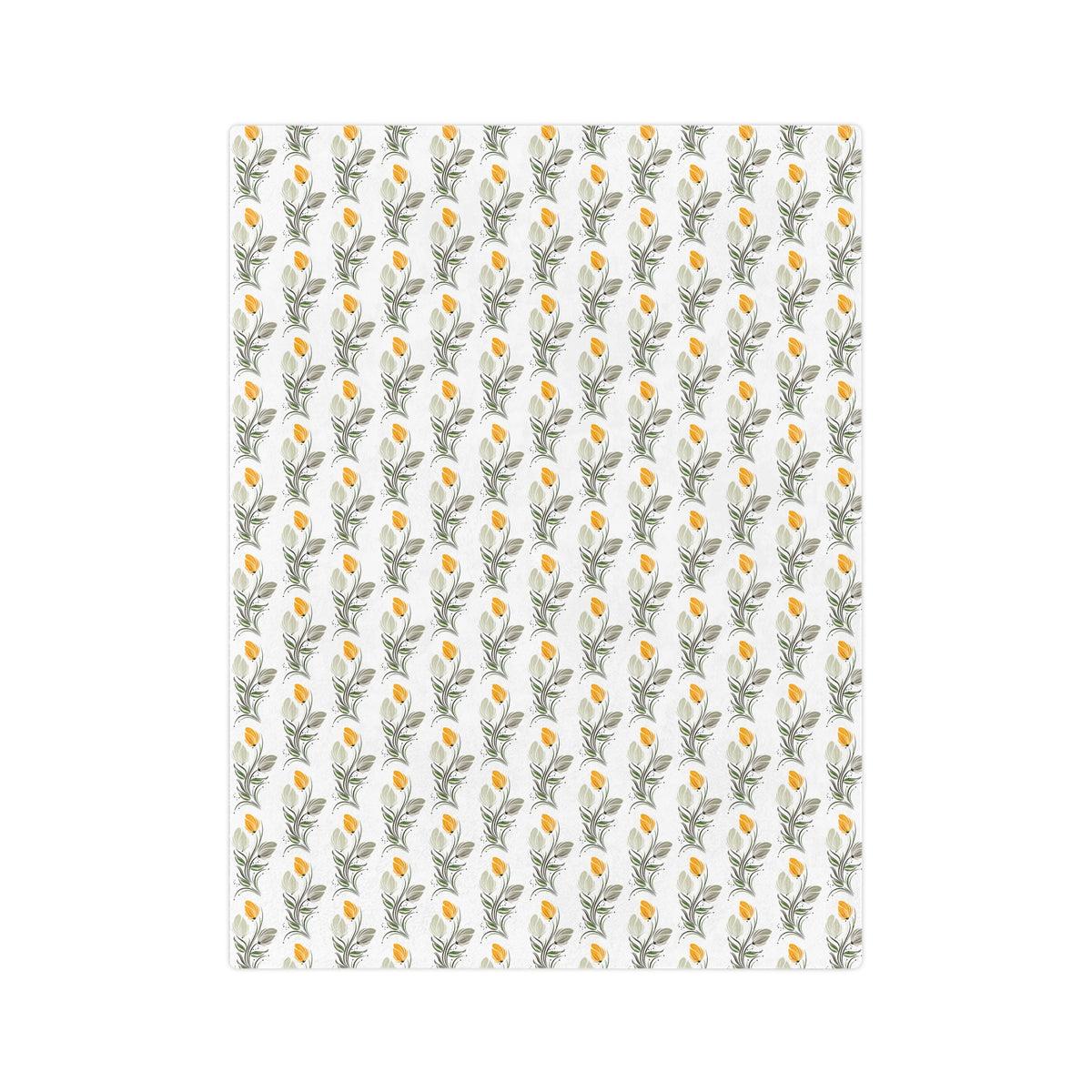 Floral Lemon Pattern Velveteen Throw Blanket
