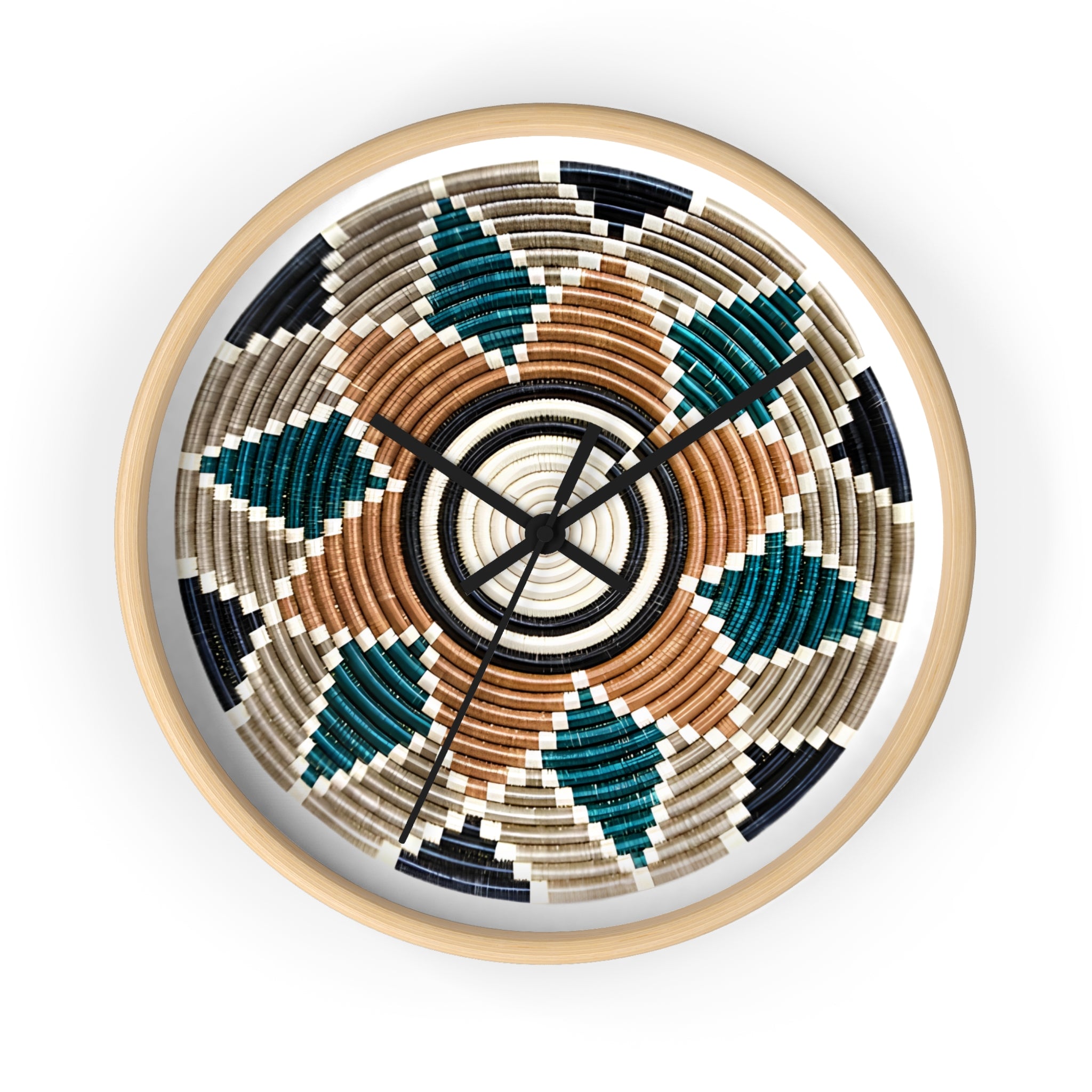 Bohemian Geometric Wall Clock — Colorful Tribal Pattern Clock
