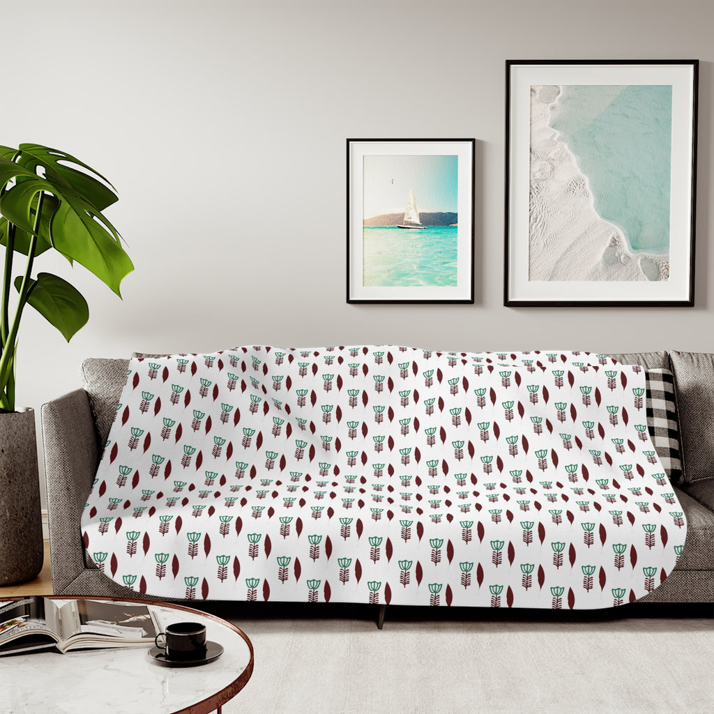 Christmas Cactus Sherpa Blanket – Cozy Holiday Succulent Throw