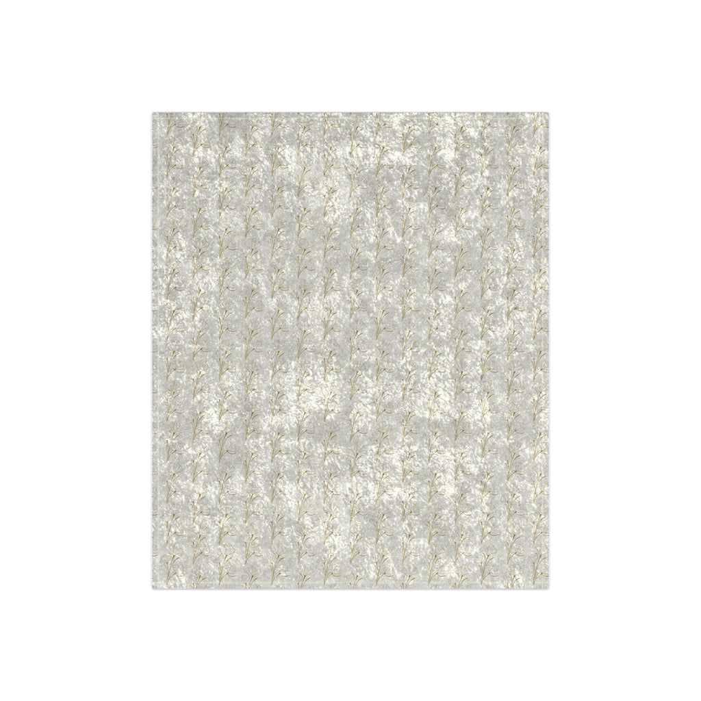 Crushed Velvet Throw Blanket — Luxe Silver Plush Decorative Blanket for Living Room & Bedroom