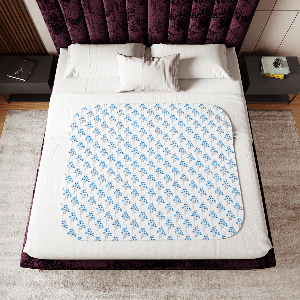 Cozy Sherpa Blanket — Reversible Plush Throw (ሰማያዊ ንድፊታትን ቤዥን)