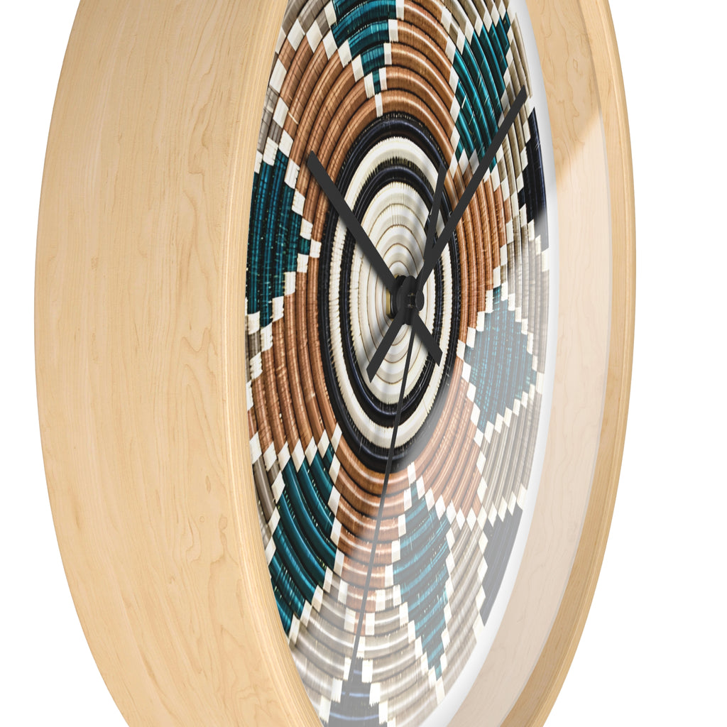 Bohemian Geometric Wall Clock — Colorful Tribal Pattern Clock