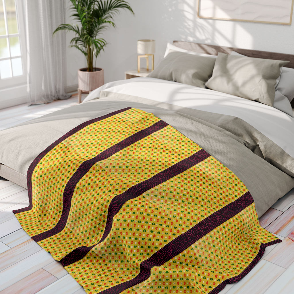 Arctic Fleece Blanket — Yellow Stripe Cozy Throw