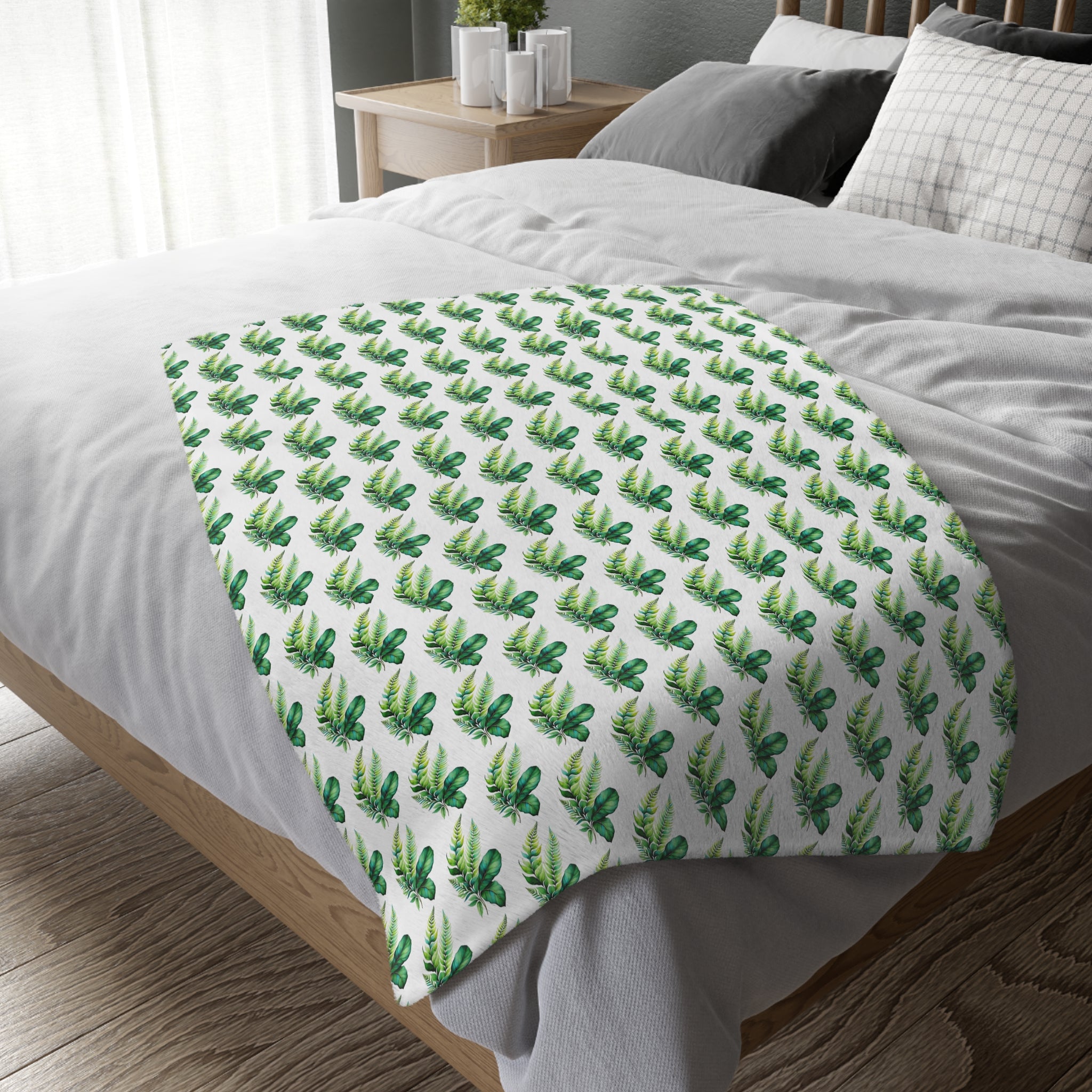 Tropical Banana Leaf Velvet Blanket — Soft Two-Sided Microfiber Throw