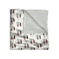 Vintage Feather Pattern Crushed Velvet Throw Blanket