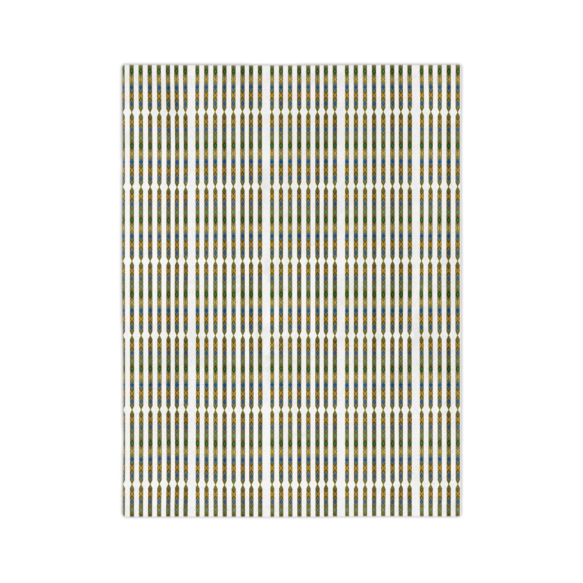 Velveteen Microfiber Blanket — Retro Stripe Plaid Throw (Mustard, Navy)