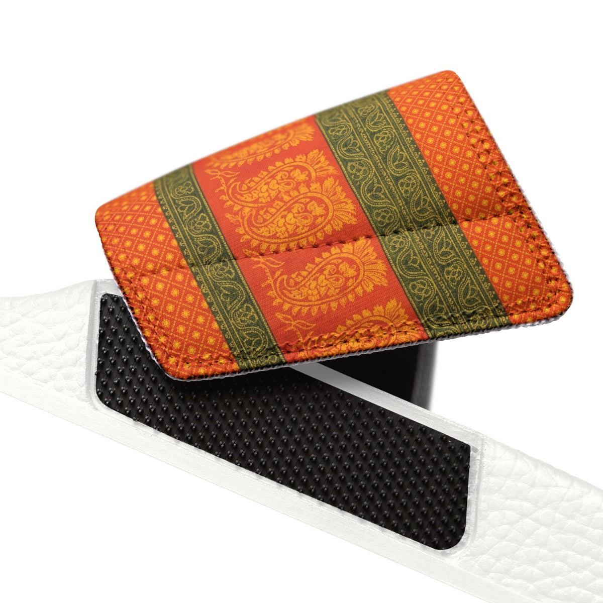 Slide Sandals — Orange Green Striped Removable-Strap Slides