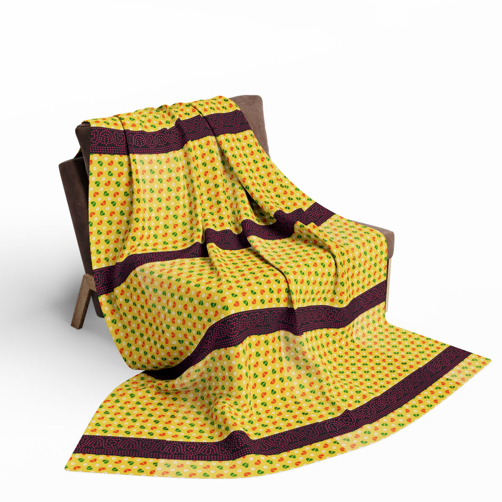 Arctic Fleece Blanket — Yellow Stripe Cozy Throw