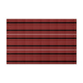 Red Plaid Washable Rug — Machine-Washable Striped Floor Mat for Entryway, Kitchen & Holiday Décor