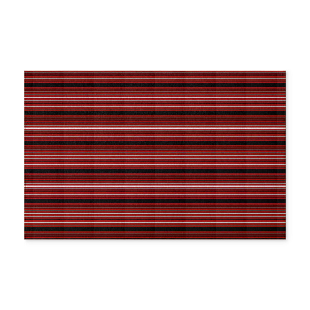 Red Plaid Washable Rug — Machine-Washable Striped Floor Mat for Entryway, Kitchen & Holiday Décor