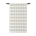 Floral Tulip Pattern Window Curtain — Yellow Botanical Single Panel