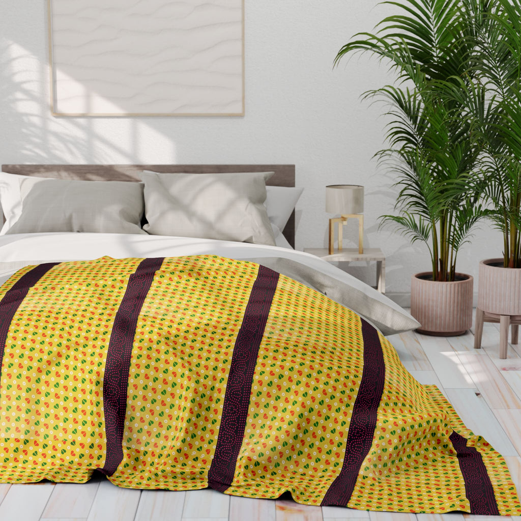 Arctic Fleece Blanket — Yellow Stripe Cozy Throw