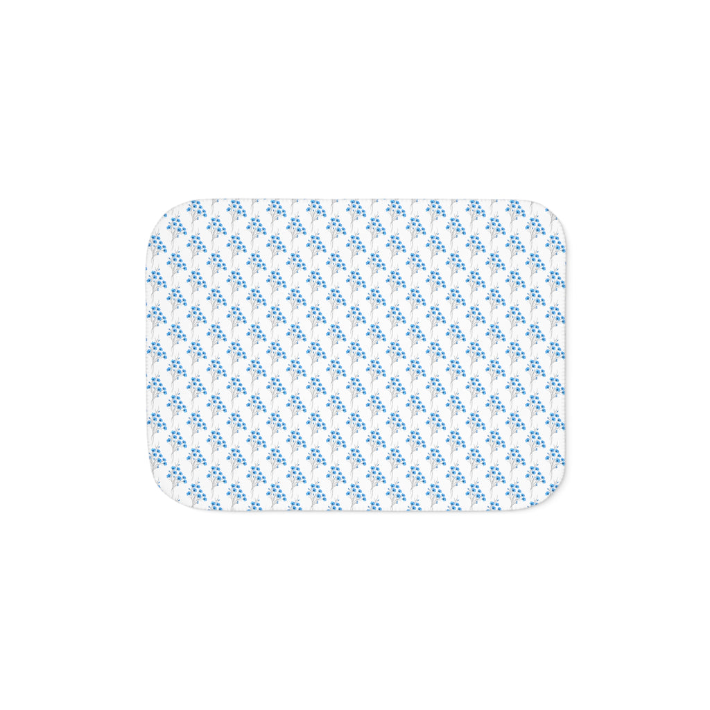 Cozy Sherpa Blanket — Reversible Plush Throw (ሰማያዊ ንድፊታትን ቤዥን)