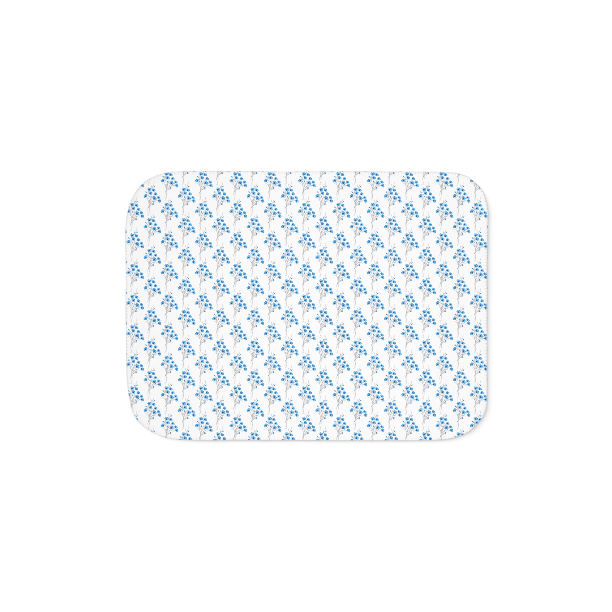 Cozy Sherpa Blanket — Reversible Plush Throw (ሰማያዊ ንድፊታትን ቤዥን)